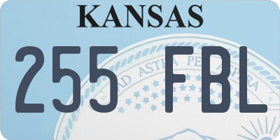 KS license plate 255FBL