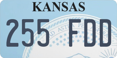 KS license plate 255FDD