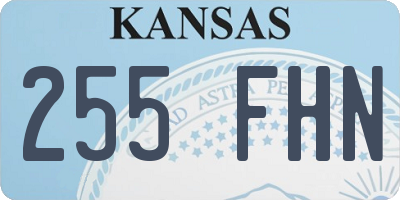 KS license plate 255FHN