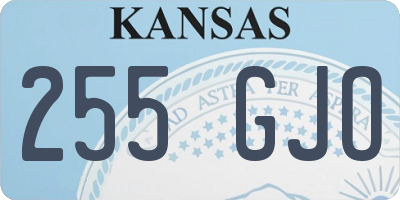 KS license plate 255GJO