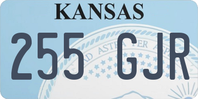 KS license plate 255GJR