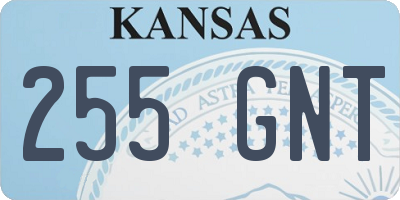 KS license plate 255GNT
