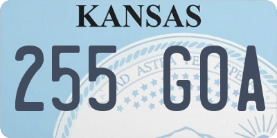 KS license plate 255GOA