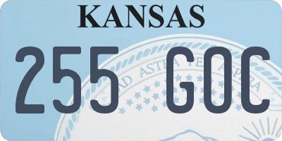 KS license plate 255GOC