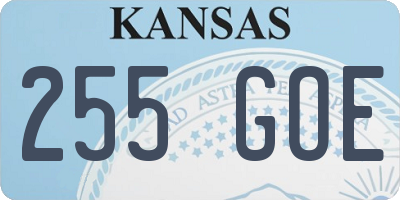 KS license plate 255GOE