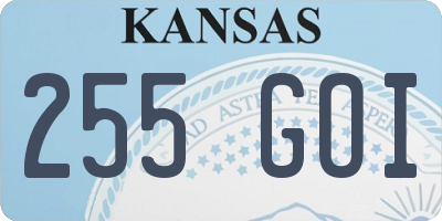 KS license plate 255GOI