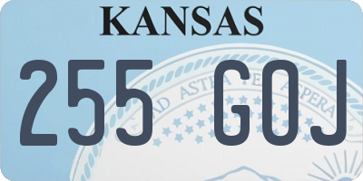 KS license plate 255GOJ