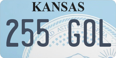 KS license plate 255GOL