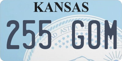 KS license plate 255GOM