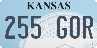 KS license plate 255GOR