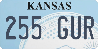 KS license plate 255GUR