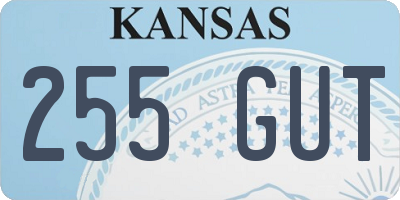 KS license plate 255GUT