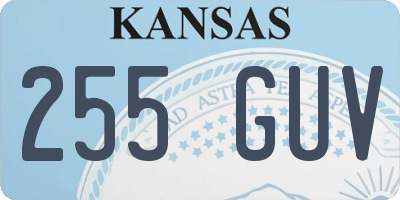 KS license plate 255GUV