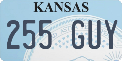 KS license plate 255GUY