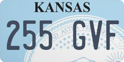 KS license plate 255GVF