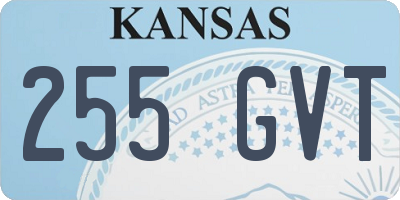 KS license plate 255GVT