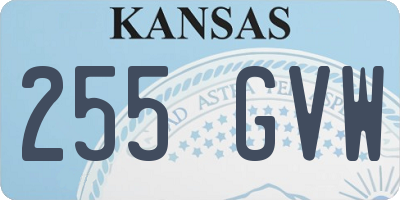KS license plate 255GVW