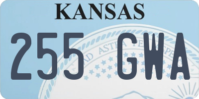 KS license plate 255GWA