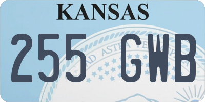 KS license plate 255GWB
