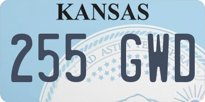 KS license plate 255GWD