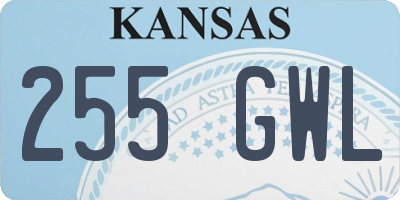 KS license plate 255GWL