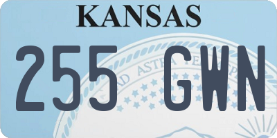 KS license plate 255GWN