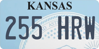 KS license plate 255HRW