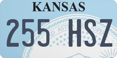 KS license plate 255HSZ