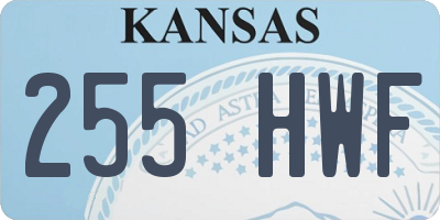 KS license plate 255HWF
