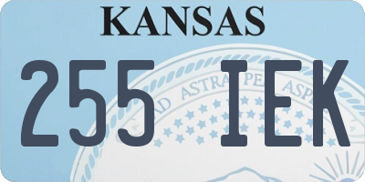 KS license plate 255IEK