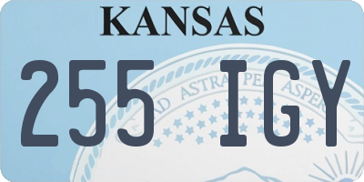 KS license plate 255IGY