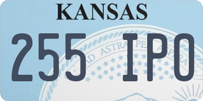 KS license plate 255IPO