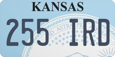 KS license plate 255IRD