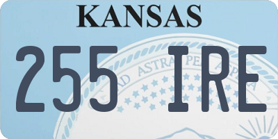 KS license plate 255IRE