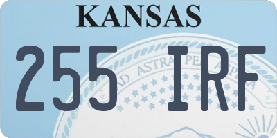 KS license plate 255IRF