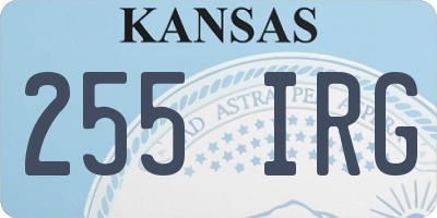 KS license plate 255IRG