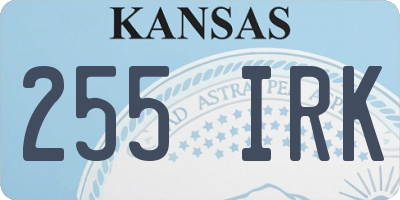 KS license plate 255IRK