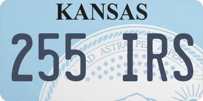 KS license plate 255IRS