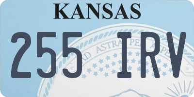 KS license plate 255IRV