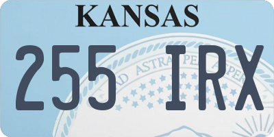 KS license plate 255IRX