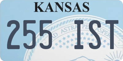 KS license plate 255IST