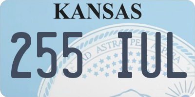 KS license plate 255IUL