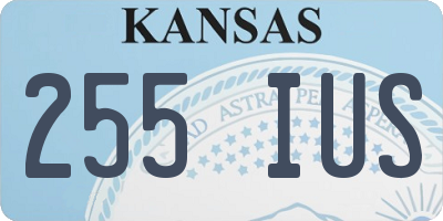 KS license plate 255IUS