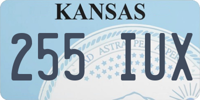 KS license plate 255IUX