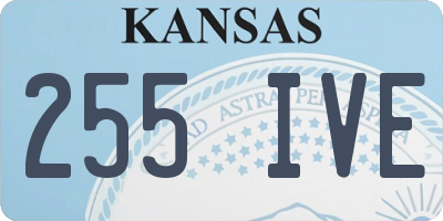 KS license plate 255IVE