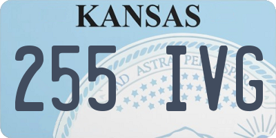 KS license plate 255IVG