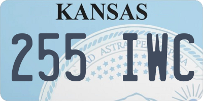 KS license plate 255IWC