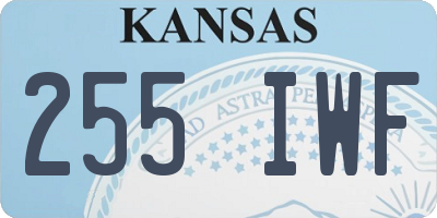 KS license plate 255IWF