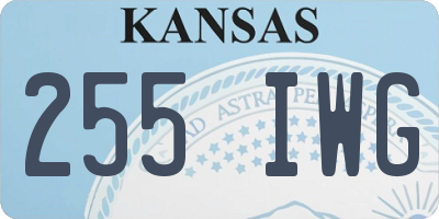 KS license plate 255IWG