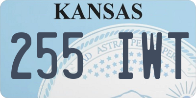 KS license plate 255IWT